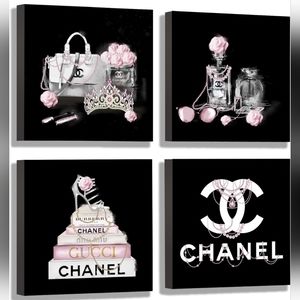 Designer Inspired 4pc Wall Art Black White 10x10 (4 Pc. Set) NWT